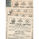 West Ham United Football Programmes: Home programmes 1949 to 1976, approx 120.