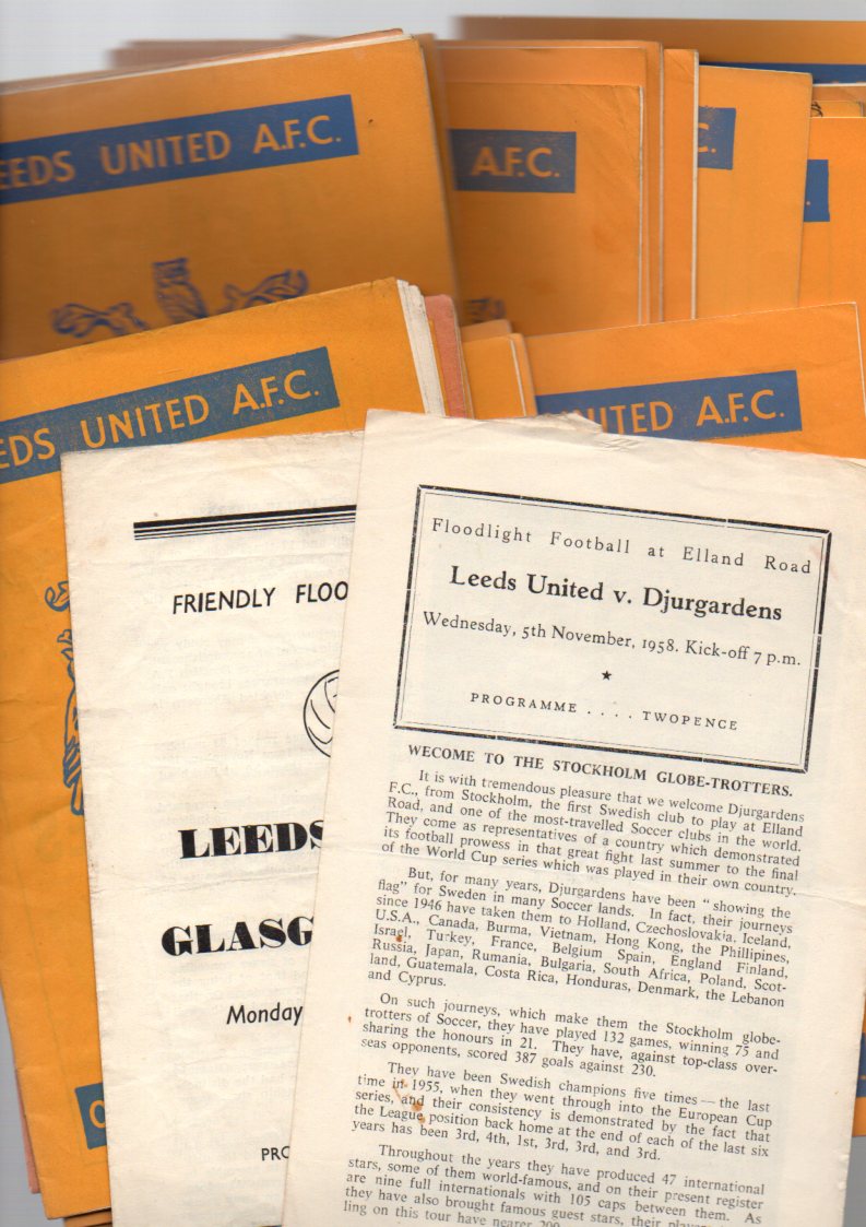 Leeds United Football Programmes: Home programmes 1954 to 1960 (31).