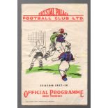 Crystal Palace Football Programme: Home programme against Southend United 1937.