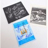 A Manchester City Neil Young Tribute Committee signed dinner menu, 21/11/2001,