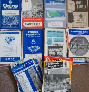 Manchester City Away Match Football Programmes 1960s onwards: A collection covering all seasons,