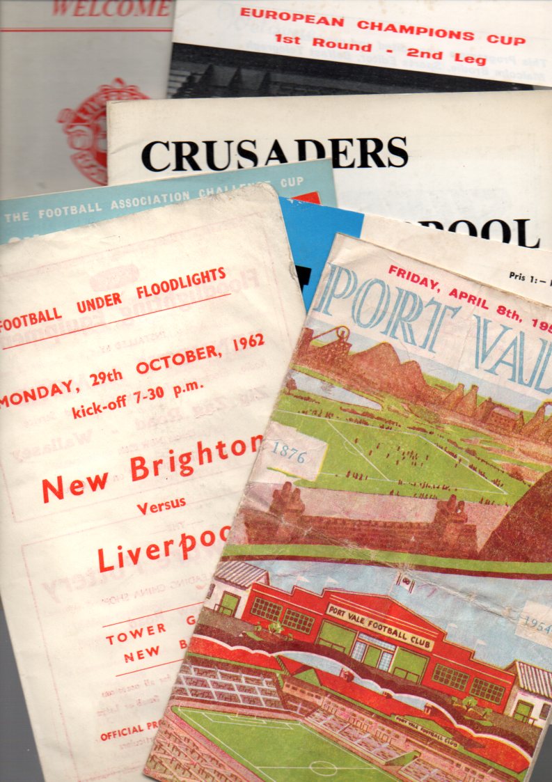 Liverpool Football Programmes: Home and away programmes from Europe and cup matches 1955 to 1981