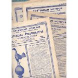 Tottenham Hotspur Football Programmes: Home reserve programmes 1940s and 1950s (10).