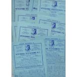 Wycombe Wanderers Football Programmes: Home programmes 1954 to 1967 (66).