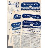 WITHDRAWN Manchester City Football Programmes: Reserve home programmes 1953 to 1970 with 61 being