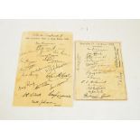 ***AMENDED DESCRIPTION*** Facsimile copies; Two Australian Cricket Team autographed sheets,