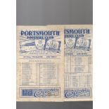 Portsmouth Football Programmes: Home programmes 1945 (2).