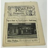 Blackburn Rovers v Everton, 26/12/1912, match programme.