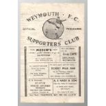 Football Programme: Weymouth against Gillingham 1949. CONDITION REPORT: Good.