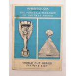 1966 World Cup Football Fixture List, booklet produced by Westclox.