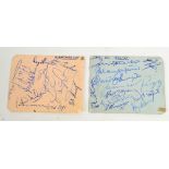 A collection of Manchester United autographs from 1956/57 including Duncan Edwards, Blanchflower,