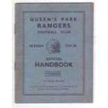 Football: Handbook for Queens Park Rangers 1935.