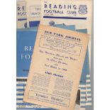 Reading Football Programmes: Home 1940s and 1950s reserve programmes (9).