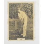 JACK HOBBS; a postcard of the cricketer, signed by Hobbs in pencil.