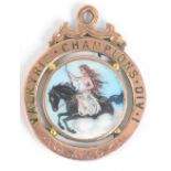 A rare Edwardian 9ct gold and double sided enamel decorated football medal for the Zingari League,