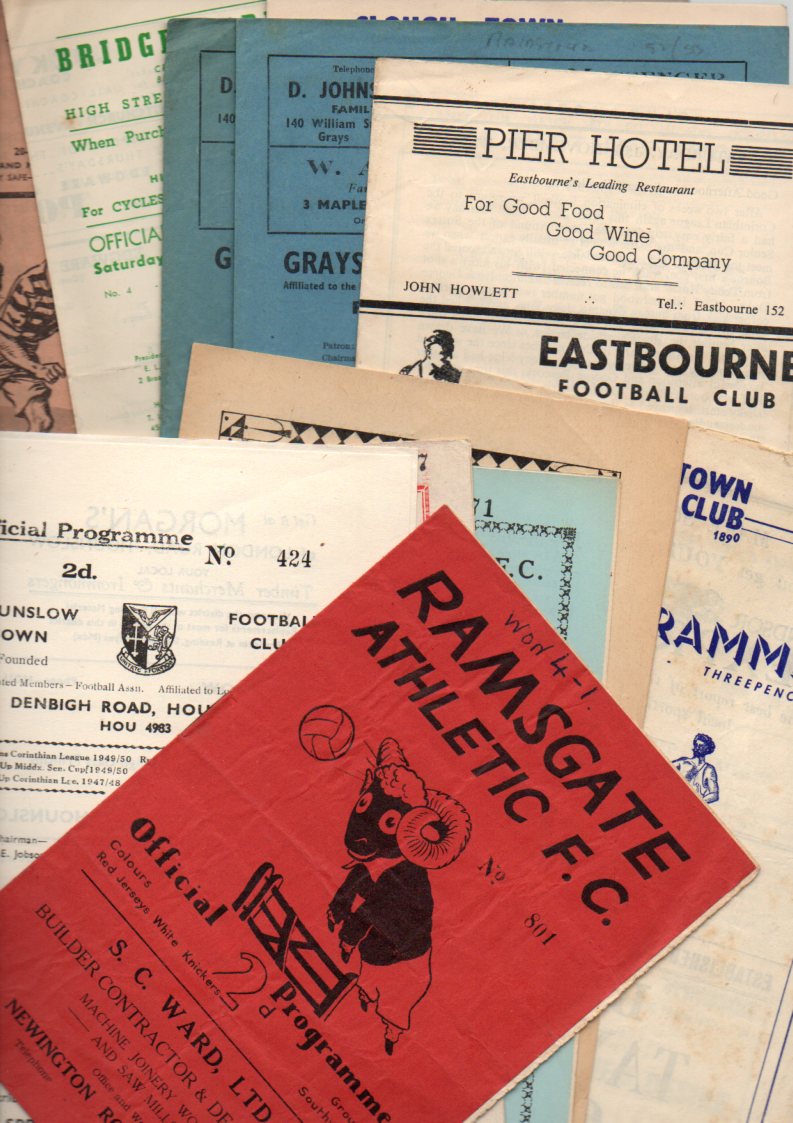 Maidstone Football Programmes: Away programmes 1949 to 1952 (12).