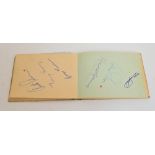 An autograph book, signed by various golfers, including Tony Lema, Alf Padgham, Frank Stranahan,