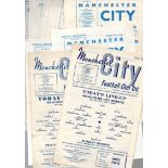 Manchester City Football Programmes: Reserve home programmes 1950s to 1990s, quantity.