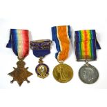 A set of three WWI medals awarded to Private S Litherland S.LAN.R.