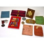 A 1930 Royal Engineers Rifle Association medal, miniature WWII medals,