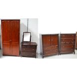 A Stag dark wood bedroom suite,