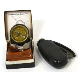 A cased German Bezard-Kompass compass in original black and white box and an AEG rechargeable hand