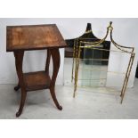 A carved mahogany occasional table/stand with lower tier,