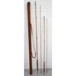 A cased Hardys 'The Perfection' split cane fishing rod no.H5126 and a similar unnamed example (2).