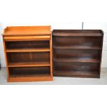 A 20th century bird's eye maple three shelf bookcase,