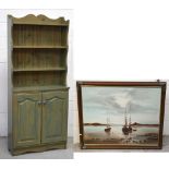 A modern green painted pine kitchen dresser of small proportions, 173.