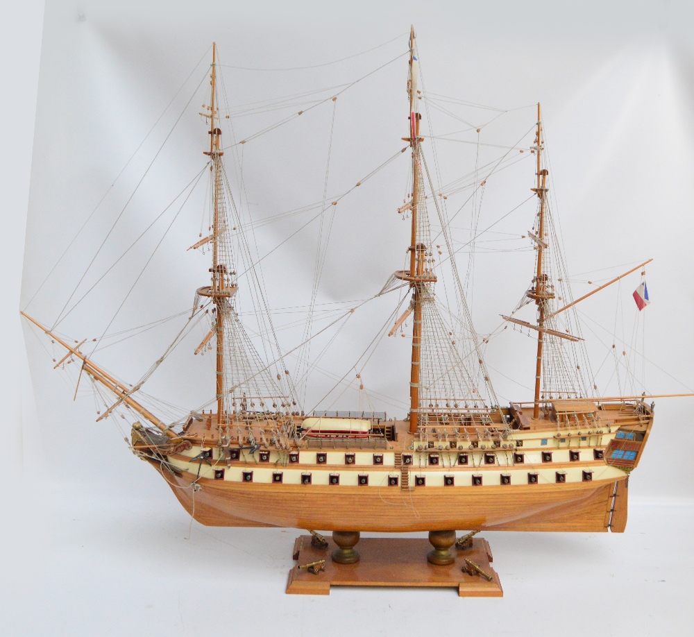 A scratch built model of "Le Superbe" in full rigging, length 110cm.