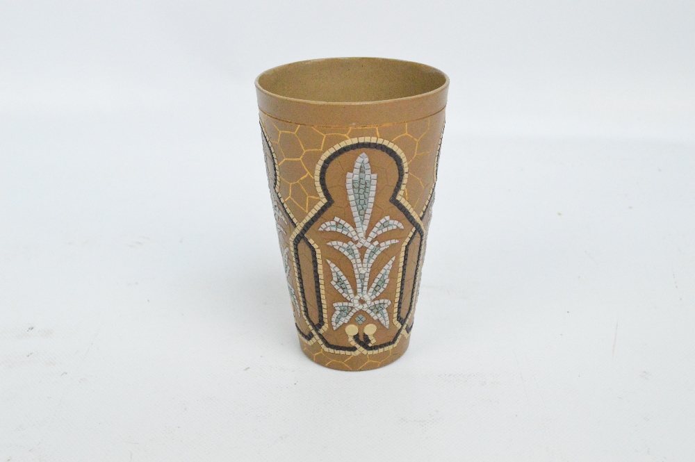 A Doulton Lambeth Silicon "Mosaic Ware" beaker of tapering form by Eliza Simmance, - Image 2 of 3