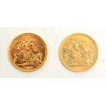 A cased pair of Elizabeth II sovereigns; both 1978.