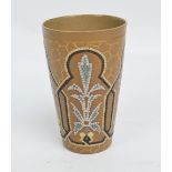 A Doulton Lambeth Silicon "Mosaic Ware" beaker of tapering form by Eliza Simmance,
