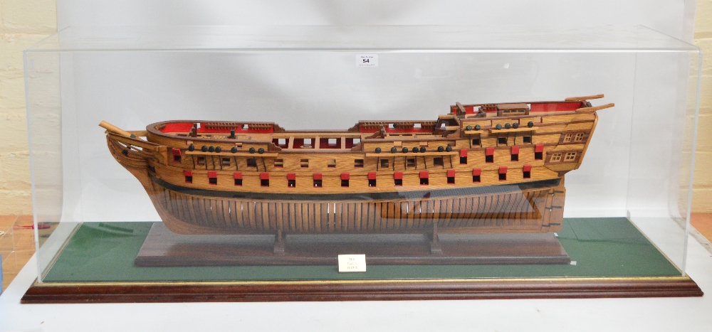 A scratch built model of "The Black Prince", unrigged and dockyard style, in perspex case, - Image 2 of 2
