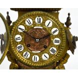 A 19th century French gilt metal three piece clock garniture,