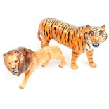 Two Beswick figures; "Lion-facing left", model no.2089 and "Tiger", model no.2096 (2).