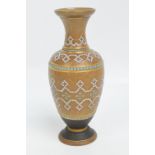 A Doulton Lambeth Silicon "Mosaic Ware" baluster vase with spreading circular foot,