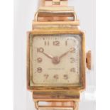 An 18ct yellow gold cased manual wind anti-magnetic lady's cocktail wristwatch,