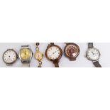 A group of various wristwatches comprising four early examples including one with case hallmarked