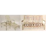 SALTERINI; a suite of "Neva-Rust" garden furniture comprising a garden sofa, a table, a trolley,