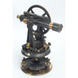 A late 19th/early 20th century Stanley theodolite with silvered scale, upper level,