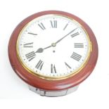 A General Post Office mahogany cased thirty hour circular wall clock with fusee movement,