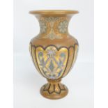 A Doulton Lambeth Silicon "Mosaic Ware" vase with flared rim and socle base, by Eliza Simmance,