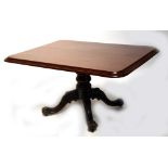 A Victorian mahogany breakfast table with rounded rectangular top,