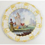 An 18th century Battersea enamelled plate,