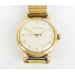 JAEGER-LE-COULTRE; a 9ct yellow gold cased manual wind gentleman's wristwatch,