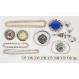 A group of various predominantly silver jewellery including four hallmarked silver Scottish