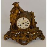 A 19th century French gilt metal eight day mantel clock,