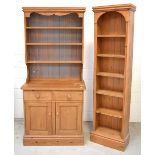 A pine dresser of small proportions,